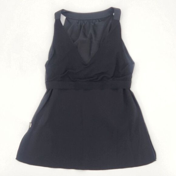 Boston Proper Nikki V Neck Charmeuse Blouse Top Womens Size 6 Black Minimalist - Picture 4 of 10